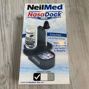 NeilMed NasaDock Plus Drying Rack Black Sinus Rinse Bottle and Salt Pack Holder